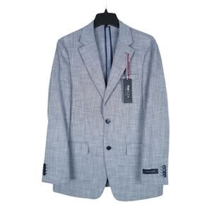 Tommy Hilfiger Men's Modern-Fit Flex Stretch Sport Coat Denim Blue 38R NWT